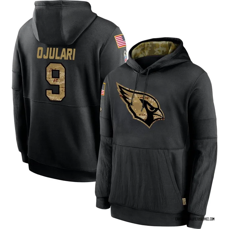 Men's BJ Ojulari Arizona Cardinals Black 2020 Salute to Service Sideline Performance Pullover Hoodie