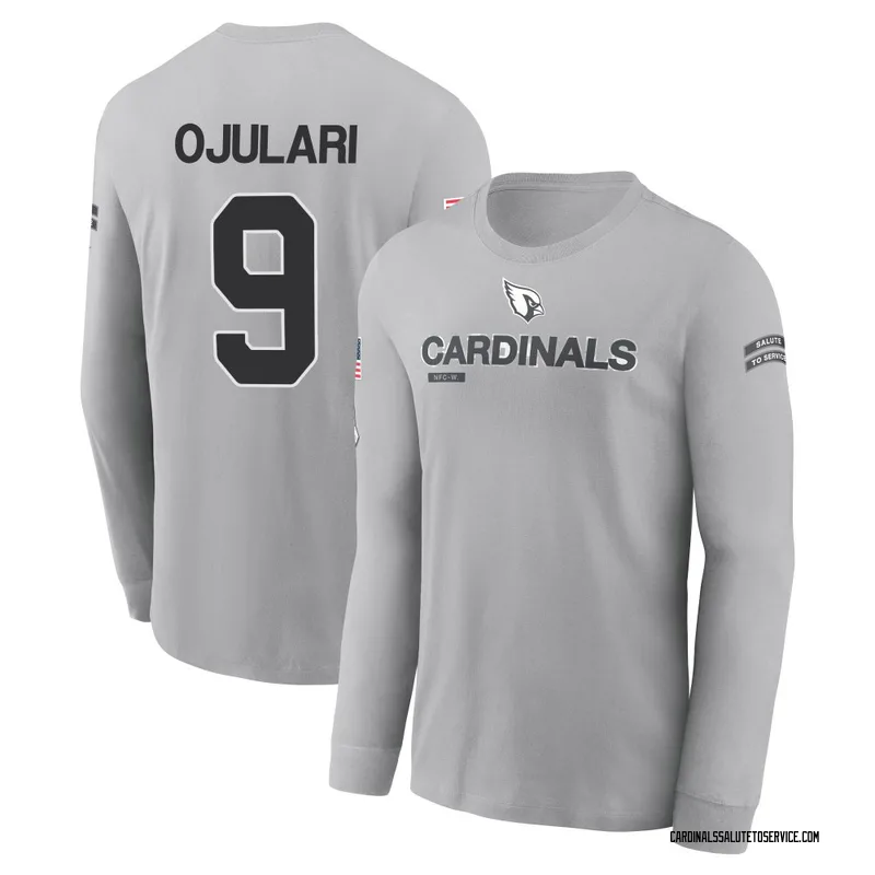 Men's BJ Ojulari Arizona Cardinals Gray 2024 Salute to Service Long Sleeve T-Shirt