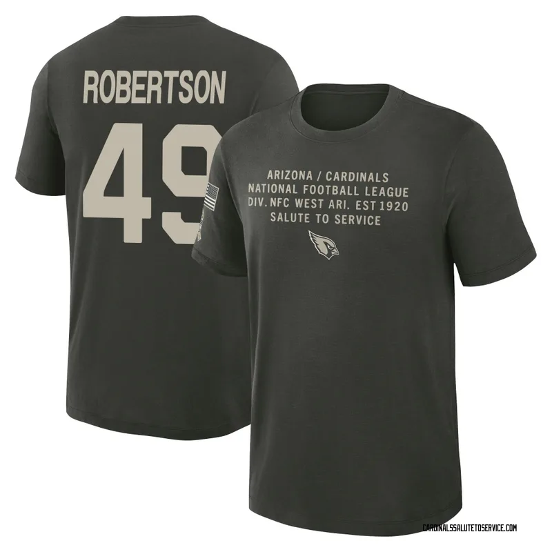 Men's Cameron Robertson Arizona Cardinals Green Dark/ 2025 Salute to Service Sideline Slub T-Shirt