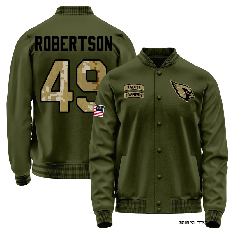 Men's Cameron Robertson Arizona Cardinals Olive Salute to Service Sideline Performance Jacket