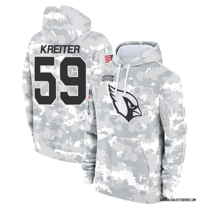 Men's Casey Kreiter Arizona Cardinals Camo Arctic 2024 Salute to Service Club Fleece Pullover Hoodie