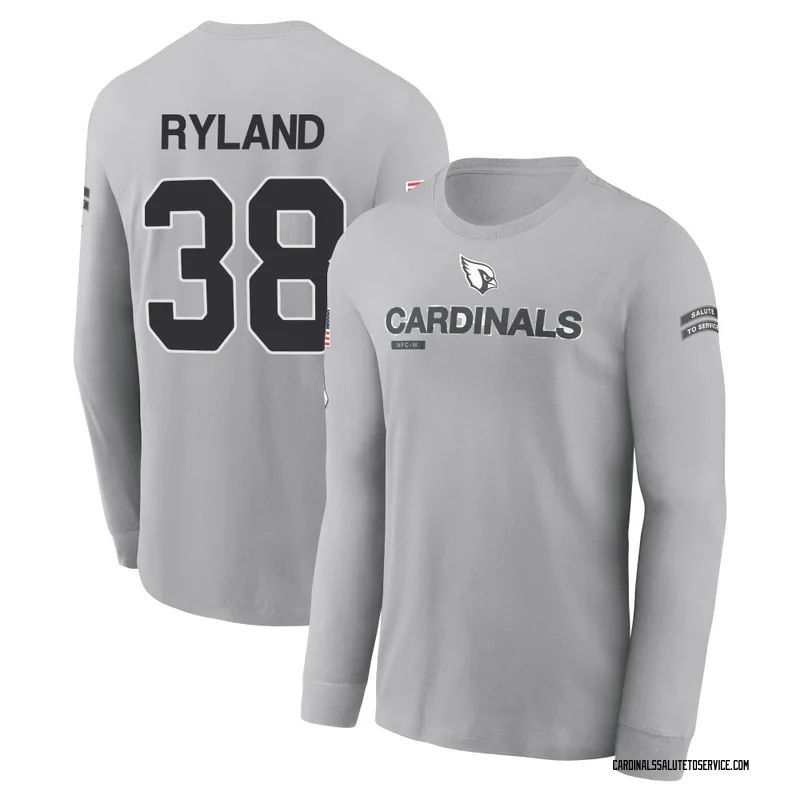 Men's Chad Ryland Arizona Cardinals Gray 2024 Salute to Service Long Sleeve T-Shirt