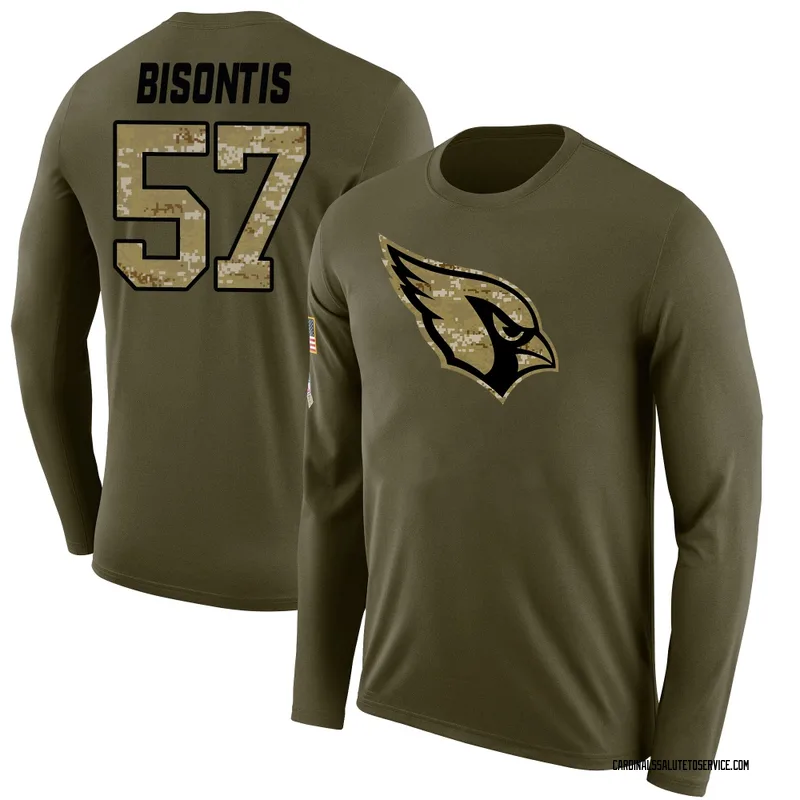 Men's Chase Bisontis Arizona Cardinals Legend Olive Salute to Service Sideline Long Sleeve T-Shirt