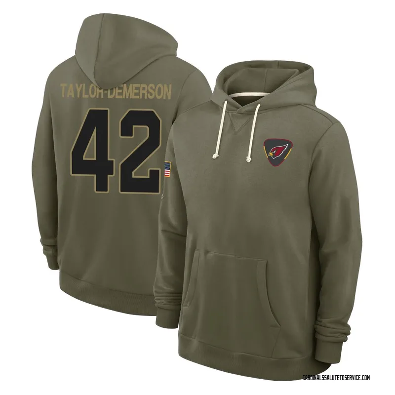 Men's Dadrion Taylor-Demerson Arizona Cardinals Olive 2025 Salute to Service Hoodie