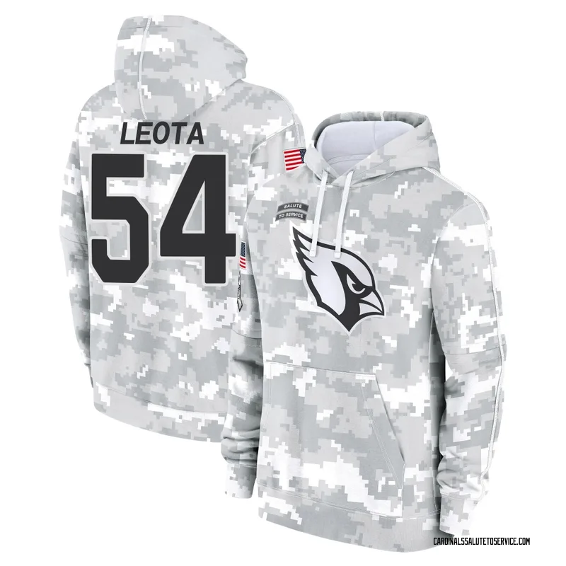 Men's Eku Leota Arizona Cardinals Camo Arctic 2024 Salute to Service Club Fleece Pullover Hoodie