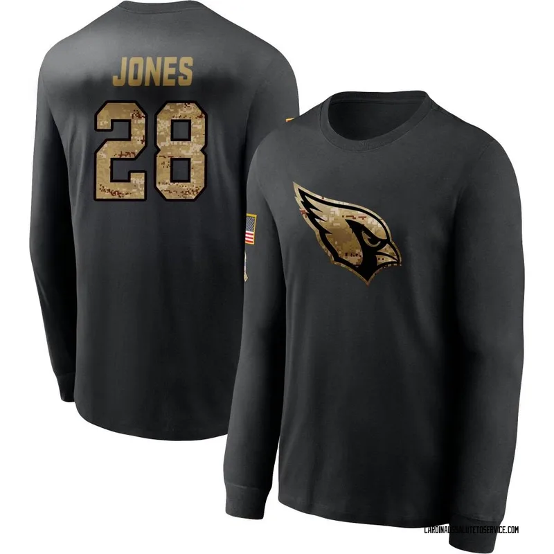 Men's Elijah Jones Arizona Cardinals Black 2020 Salute To Service Sideline Performance Long Sleeve T-Shirt