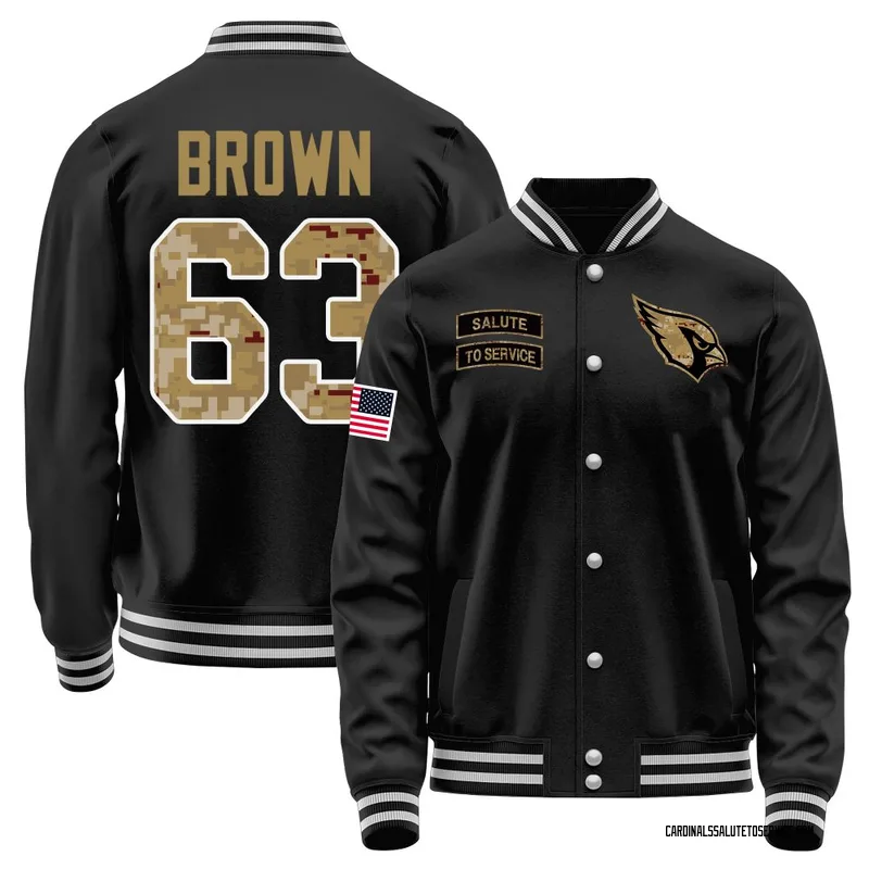 Men's Evan Brown Arizona Cardinals Black Salute to Service Sideline Performance Jacket