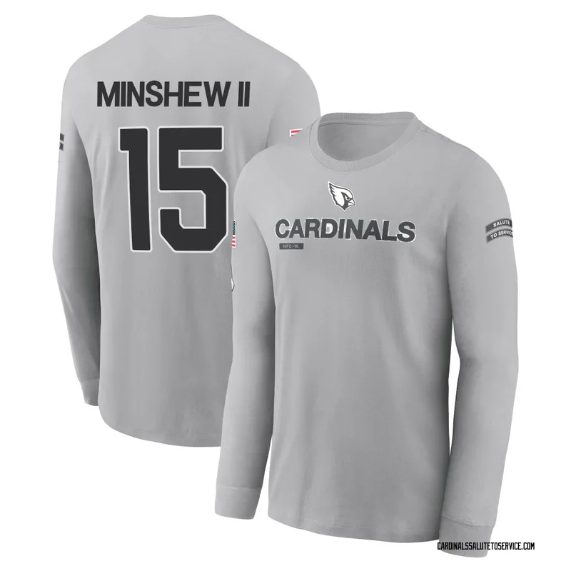 Men's Gardner Minshew II Arizona Cardinals Gray 2024 Salute to Service Long Sleeve T-Shirt