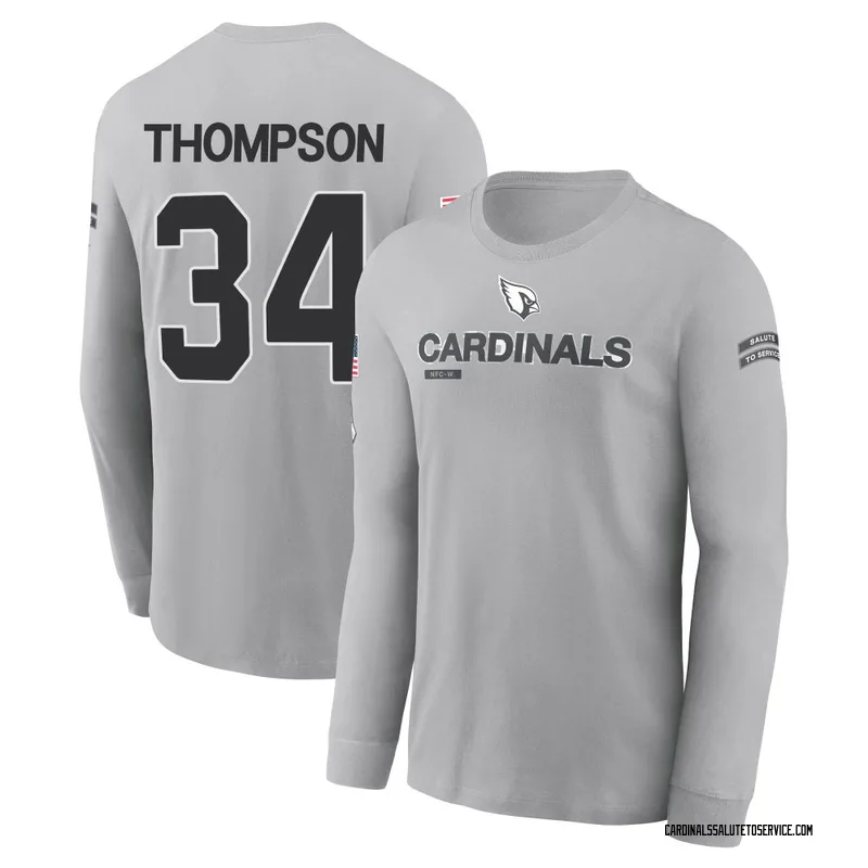 Men's Jalen Thompson Arizona Cardinals Gray 2024 Salute to Service Long Sleeve T-Shirt