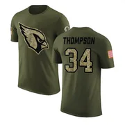Men's Jalen Thompson Arizona Cardinals Legend Olive Salute to Service T-Shirt