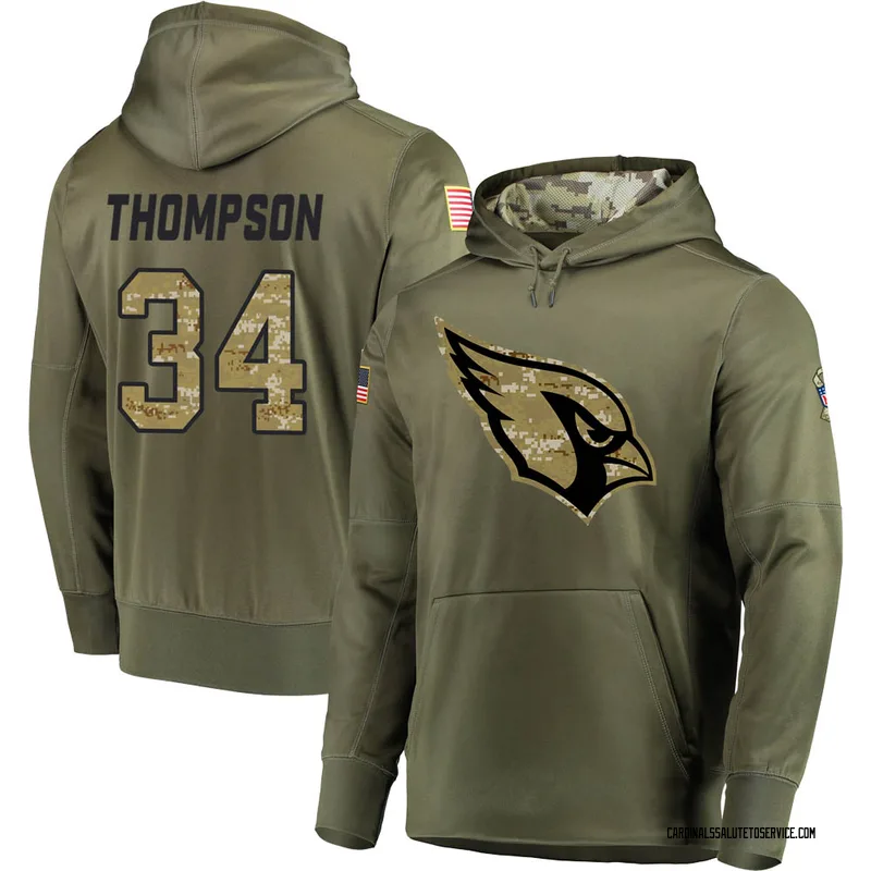 Men's Jalen Thompson Arizona Cardinals Olive Salute to Service Pullover Hoodie