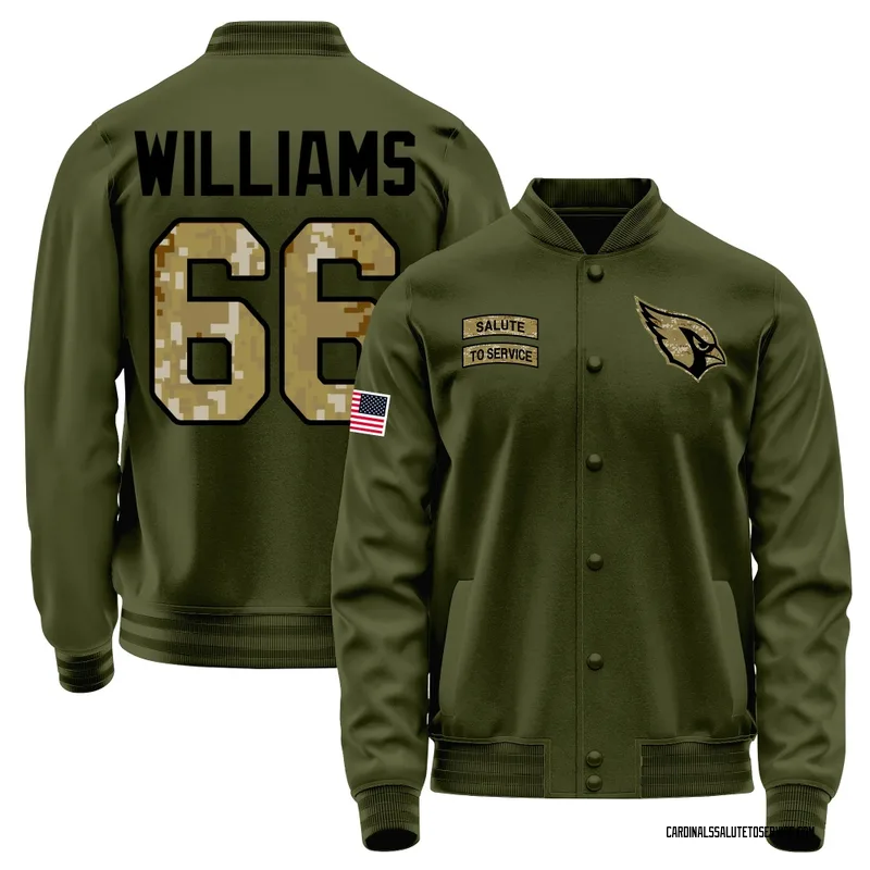 Men's Jayden Williams Arizona Cardinals Olive Salute to Service Sideline Performance Jacket