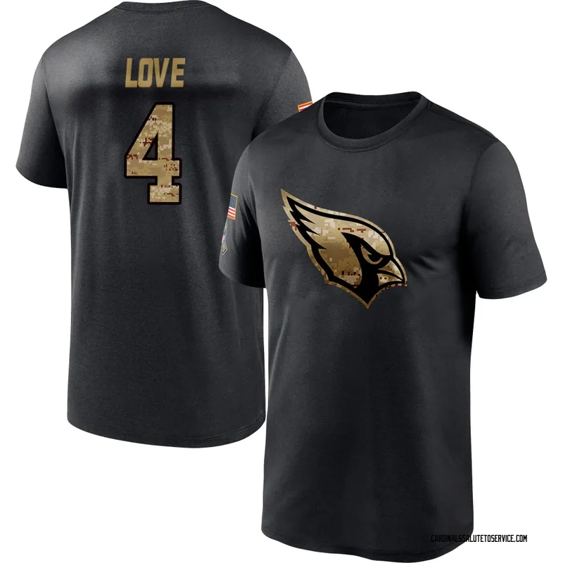 Men's Jeremiyah Love Arizona Cardinals Black 2020 Salute To Service Performance T-Shirt