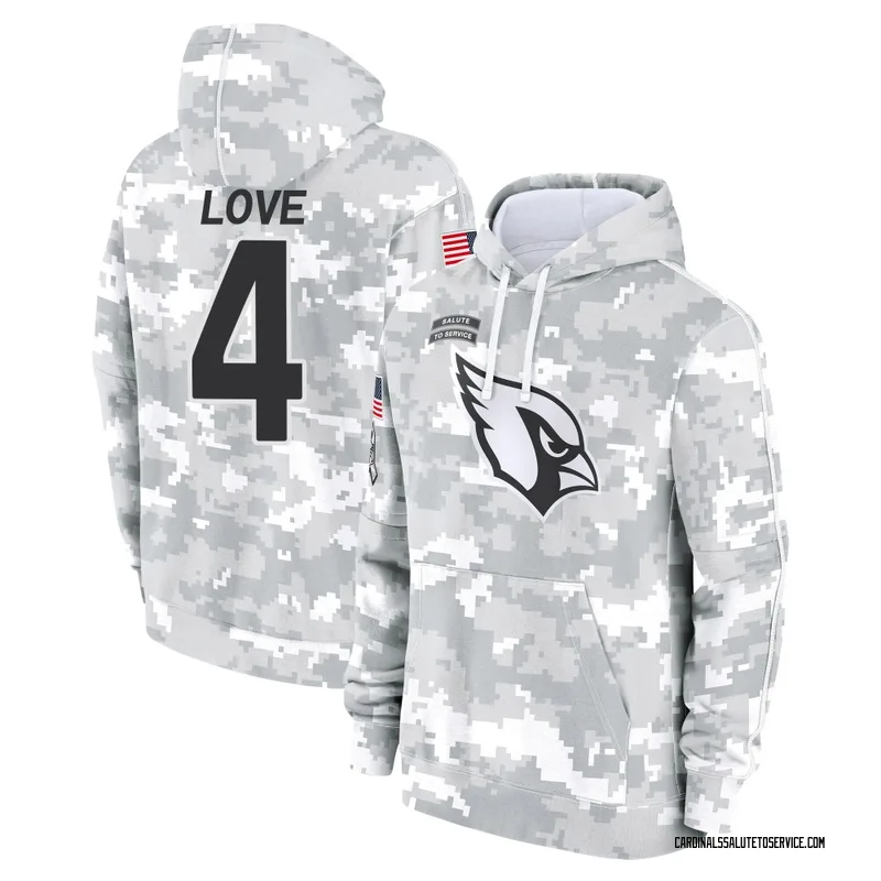 Men's Jeremiyah Love Arizona Cardinals Camo Arctic 2024 Salute to Service Club Fleece Pullover Hoodie