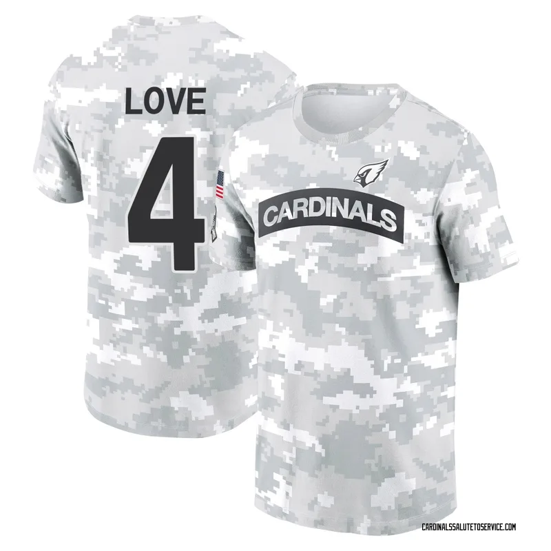 Men's Jeremiyah Love Arizona Cardinals Camo Arctic 2024 Salute to Service Performance T-Shirt