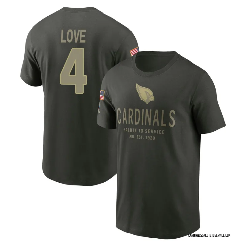 Men's Jeremiyah Love Arizona Cardinals Green Forest/ 2025 Salute to Service Sideline Primary Edge T-Shirt