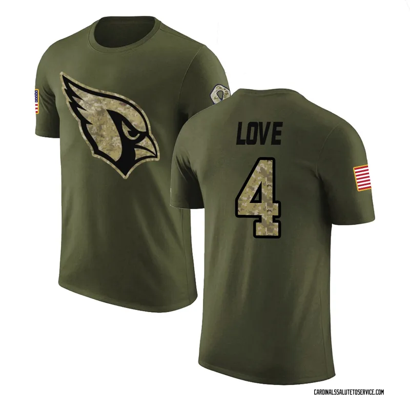 Men's Jeremiyah Love Arizona Cardinals Legend Olive Salute to Service T-Shirt
