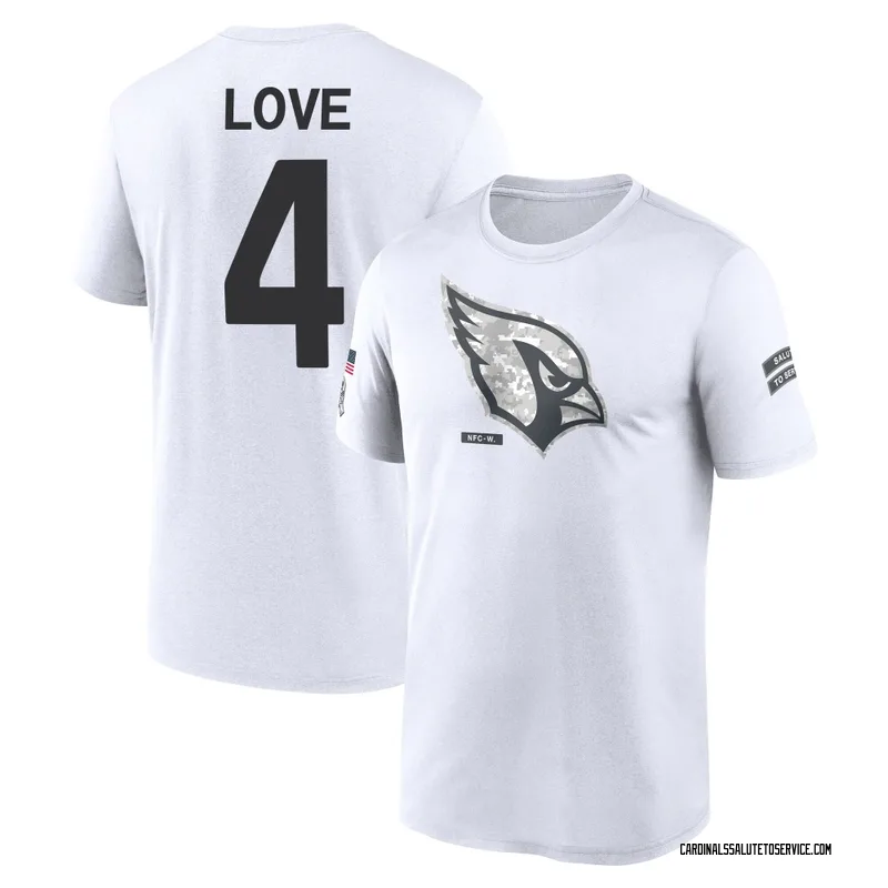 Men's Jeremiyah Love Arizona Cardinals Legend White 2024 Salute to Service Performance T-Shirt