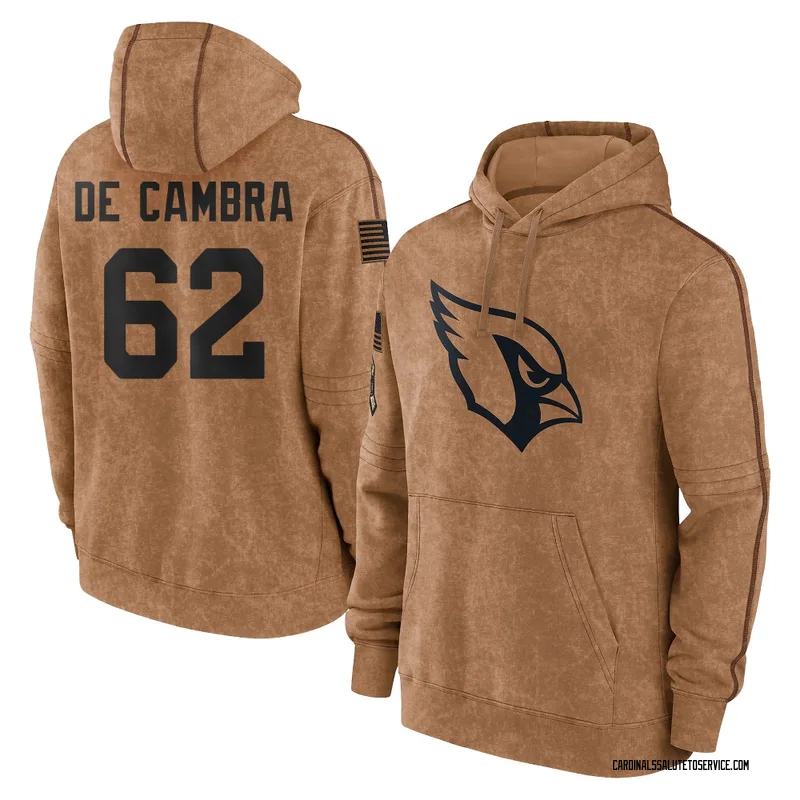 Men's Ka'ena De Cambra Arizona Cardinals Brown 2023 Salute To Service Club Pullover Hoodie
