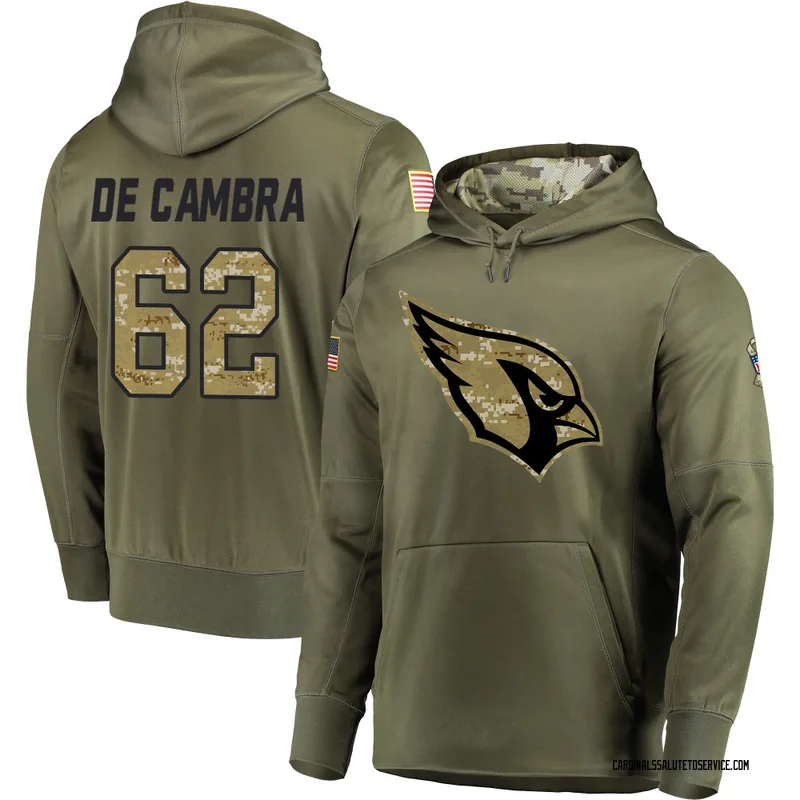 Men's Ka'ena De Cambra Arizona Cardinals Olive Salute to Service Pullover Hoodie