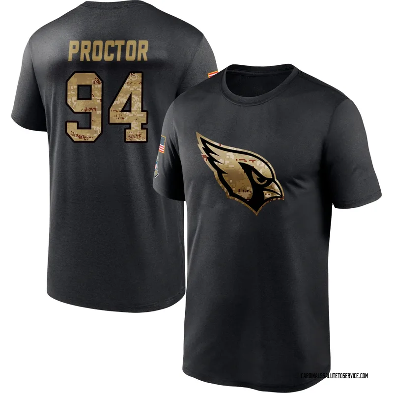 Men's Kaleb Proctor Arizona Cardinals Black 2020 Salute To Service Performance T-Shirt