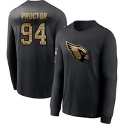 Men's Kaleb Proctor Arizona Cardinals Black 2020 Salute To Service Sideline Performance Long Sleeve T-Shirt