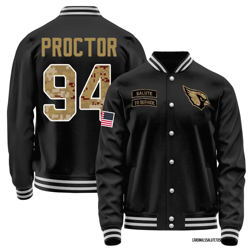 Men's Kaleb Proctor Arizona Cardinals Black Salute to Service Sideline Performance Jacket