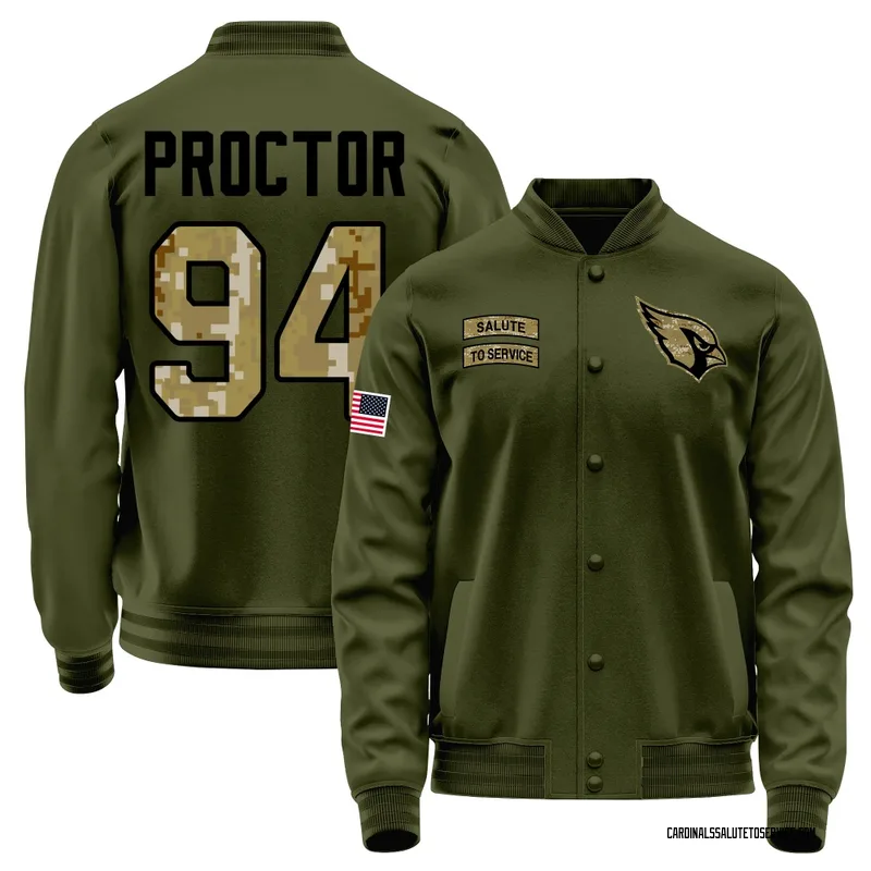 Men's Kaleb Proctor Arizona Cardinals Olive Salute to Service Sideline Performance Jacket