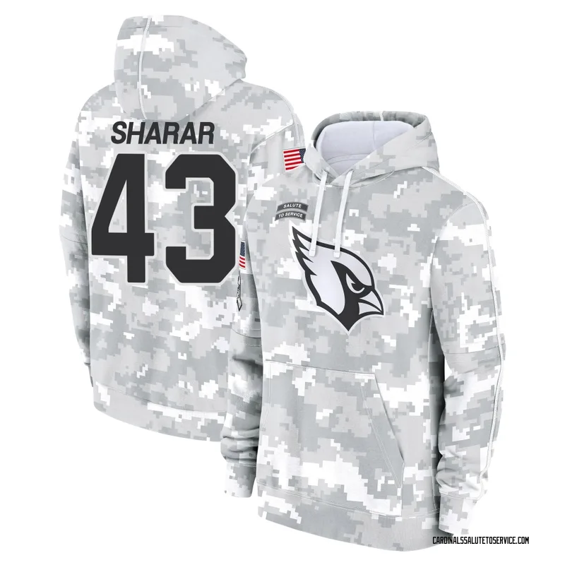 Men's Karson Sharar Arizona Cardinals Camo Arctic 2024 Salute to Service Club Fleece Pullover Hoodie