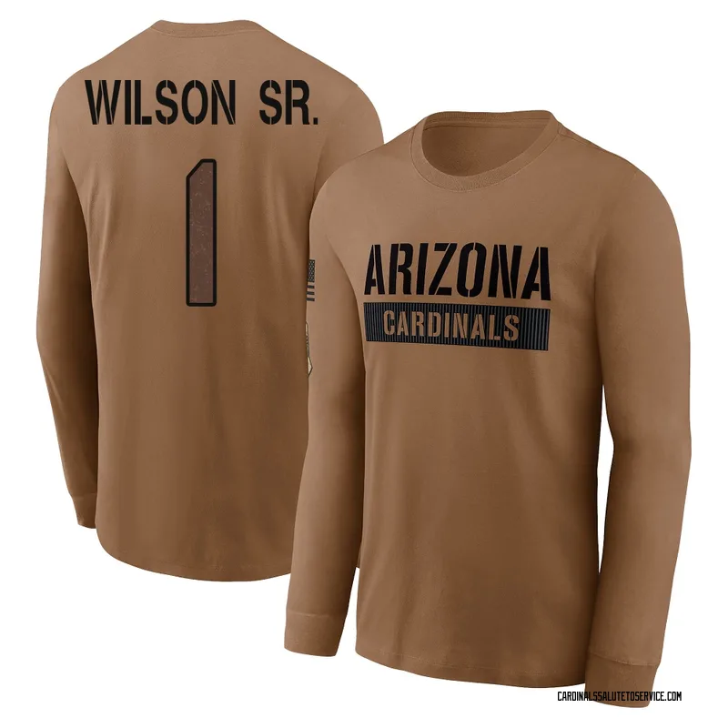 Men's Mack Wilson Sr. Arizona Cardinals Brown 2023 Salute To Service Long Sleeve T-Shirt