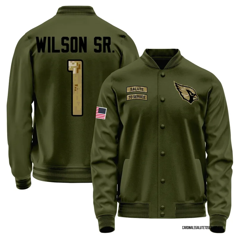 Men's Mack Wilson Sr. Arizona Cardinals Olive Salute to Service Sideline Performance Jacket