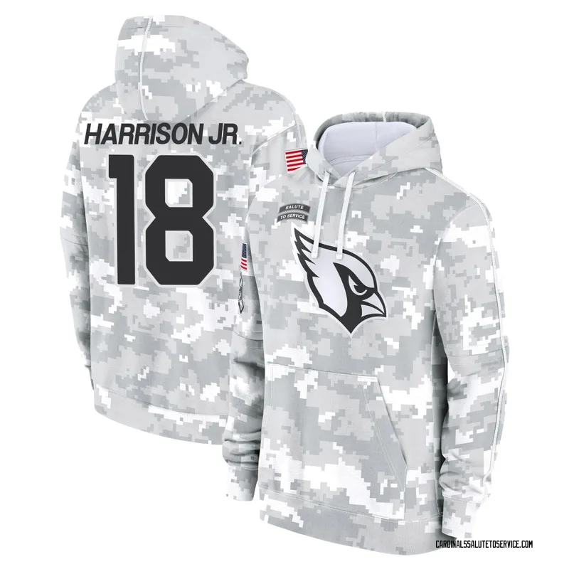 Men's Marvin Harrison Jr. Arizona Cardinals Camo Arctic 2024 Salute to Service Club Fleece Pullover Hoodie
