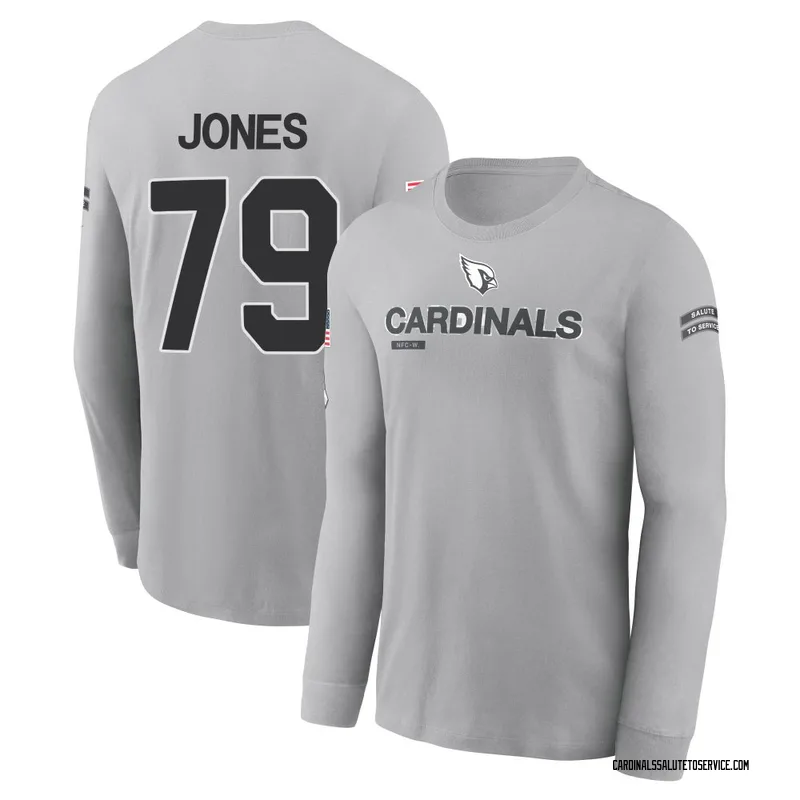 Men's Matthew Jones Arizona Cardinals Gray 2024 Salute to Service Long Sleeve T-Shirt