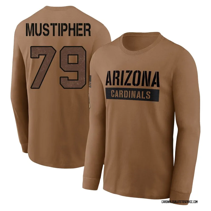 Men's PJ Mustipher Arizona Cardinals Brown 2023 Salute To Service Long Sleeve T-Shirt