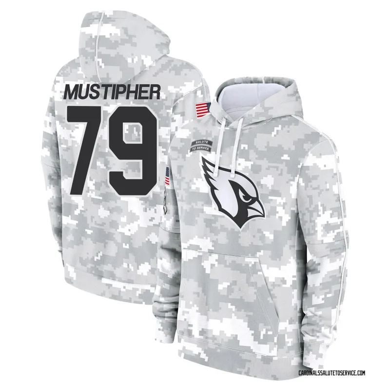 Men's PJ Mustipher Arizona Cardinals Camo Arctic 2024 Salute to Service Club Fleece Pullover Hoodie