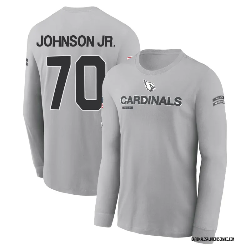 Men's Paris Johnson Jr. Arizona Cardinals Gray 2024 Salute to Service Long Sleeve T-Shirt