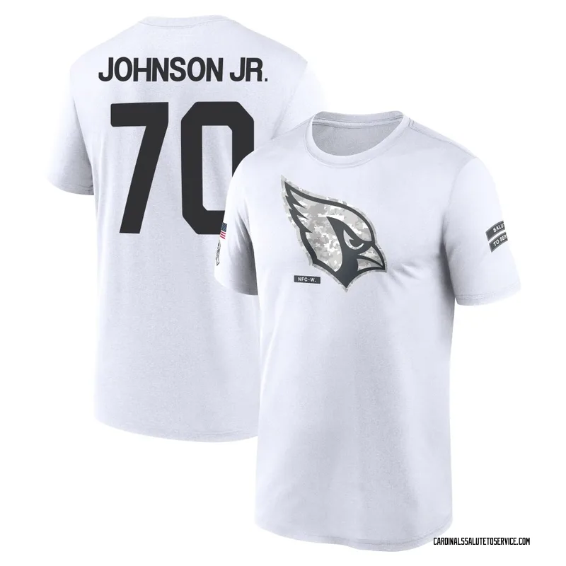 Men's Paris Johnson Jr. Arizona Cardinals Legend White 2024 Salute to Service Performance T-Shirt