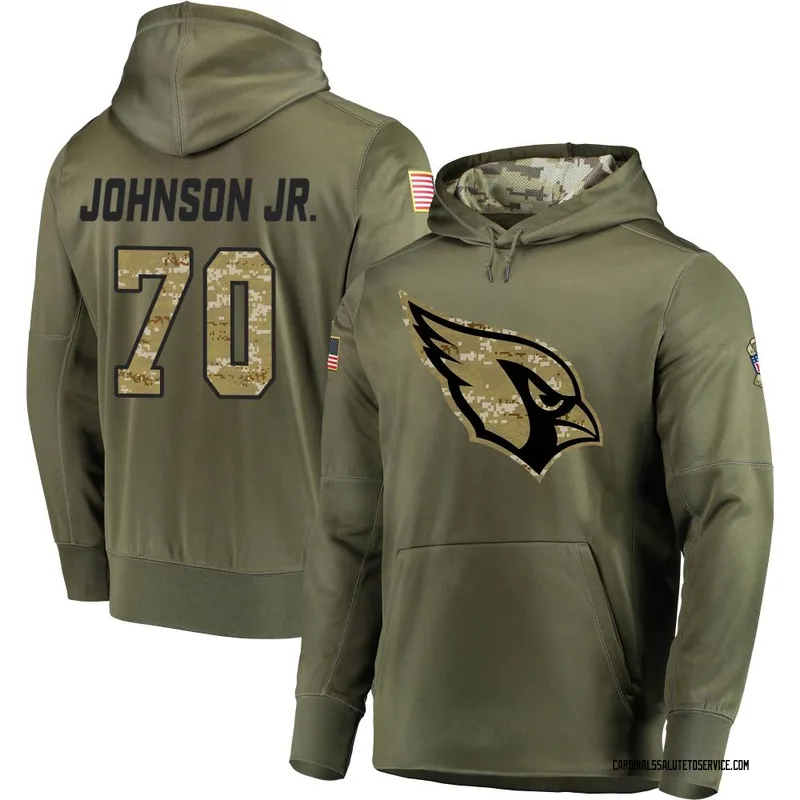 Men's Paris Johnson Jr. Arizona Cardinals Olive Salute to Service Pullover Hoodie