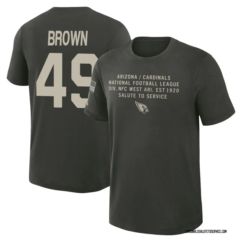 Men's Pharaoh Brown Arizona Cardinals Green Dark/ 2025 Salute to Service Sideline Slub T-Shirt