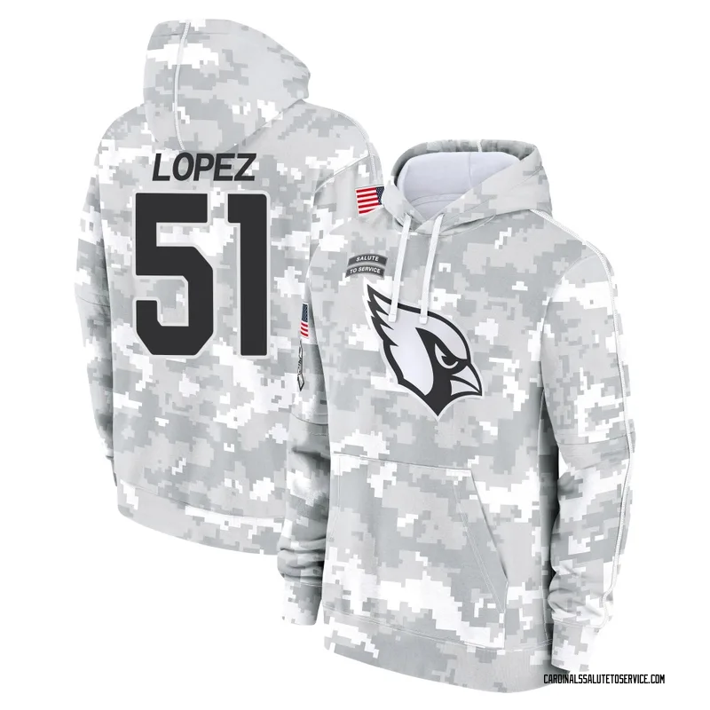 Men's Roy Lopez Arizona Cardinals Camo Arctic 2024 Salute to Service Club Fleece Pullover Hoodie