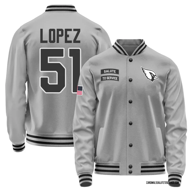 Men's Roy Lopez Arizona Cardinals Gray Salute to Service Performance Jacket