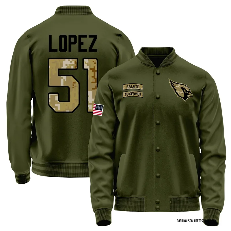 Men's Roy Lopez Arizona Cardinals Olive Salute to Service Sideline Performance Jacket