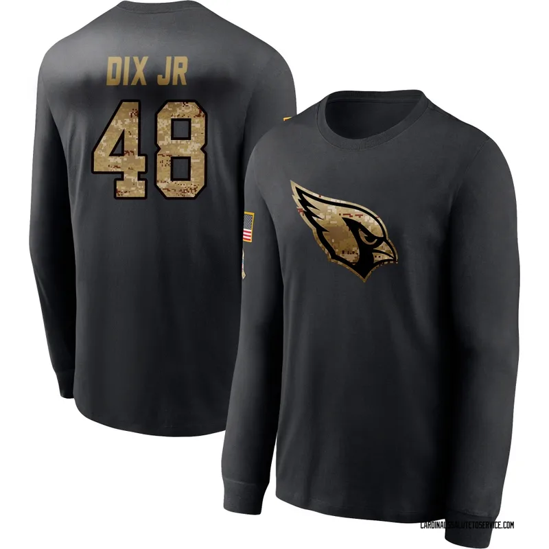 Men's Stephen Dix Jr. Arizona Cardinals Black 2020 Salute To Service Sideline Performance Long Sleeve T-Shirt