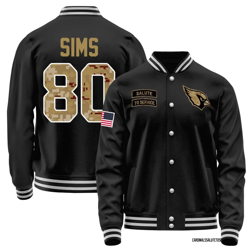 Men's Steven Sims Arizona Cardinals Black Salute to Service Sideline Performance Jacket
