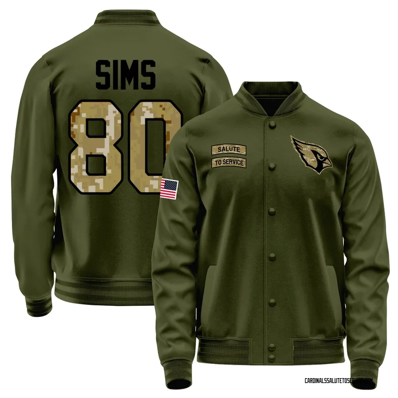 Men's Steven Sims Arizona Cardinals Olive Salute to Service Sideline Performance Jacket