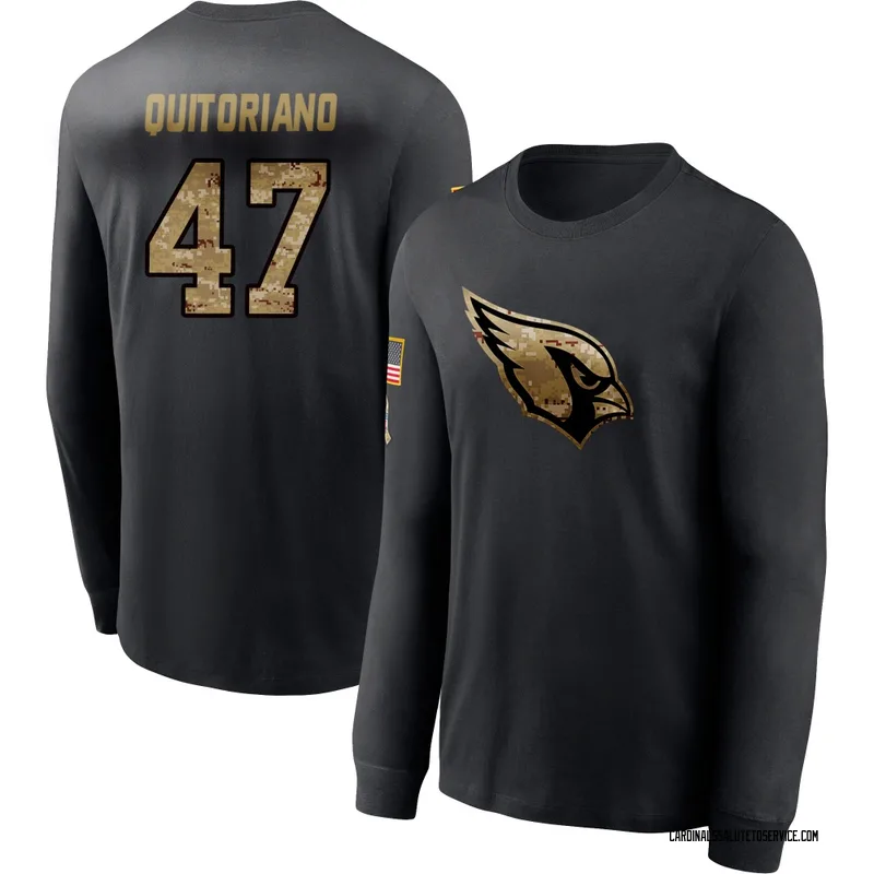 Men's Teagan Quitoriano Arizona Cardinals Black 2020 Salute To Service Sideline Performance Long Sleeve T-Shirt