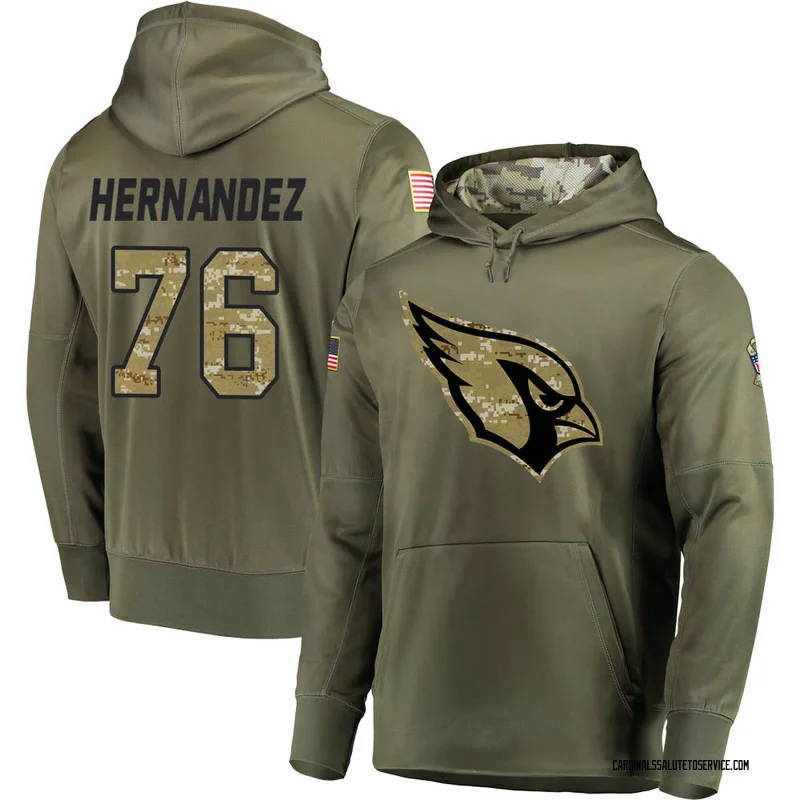 Men's Will Hernandez Arizona Cardinals Olive Salute to Service Pullover Hoodie