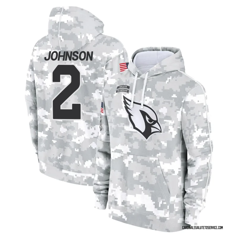 Men's Will Johnson Arizona Cardinals Camo Arctic 2024 Salute to Service Club Fleece Pullover Hoodie