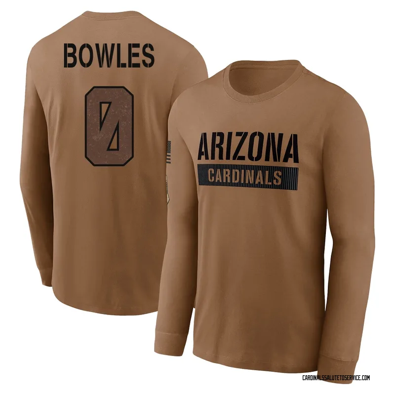 Men's Wyatt Bowles Arizona Cardinals Brown 2023 Salute To Service Long Sleeve T-Shirt