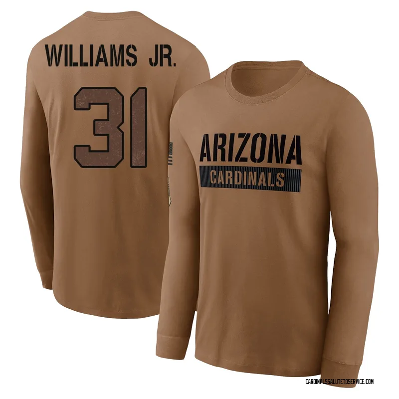Men's Wydett Williams Jr. Arizona Cardinals Brown 2023 Salute To Service Long Sleeve T-Shirt